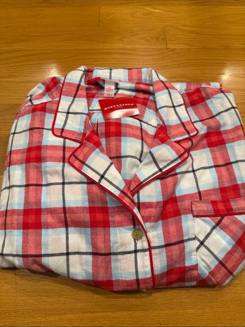 NWT wondershop womens plaid cotton pajamas set size 2X .